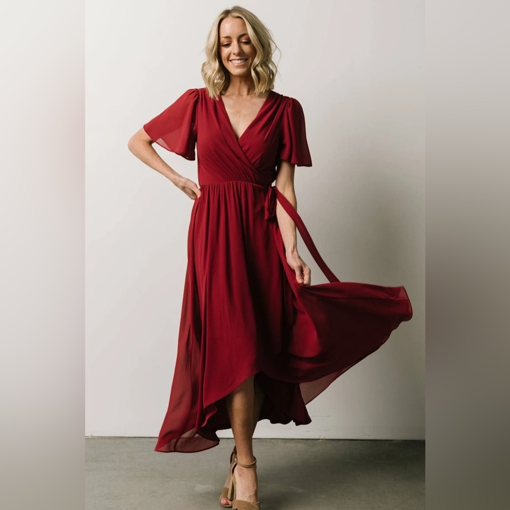 Baltic born women’s size small Waverly Berry red wrap dress